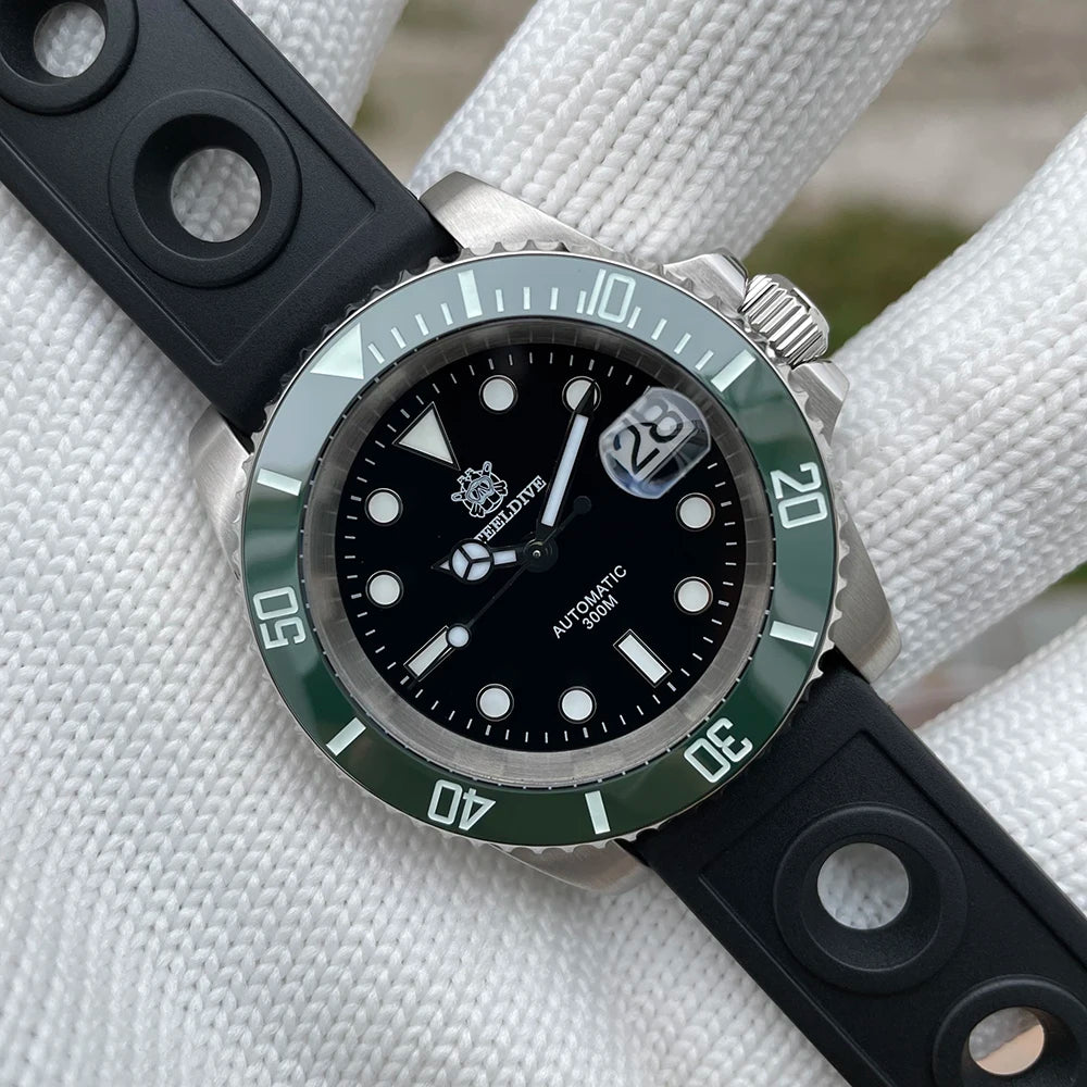 STEELDIVE SD1953 New Arrival Stainless Steel Bi-Color Dial NH35 Automatic Watch 300M Waterproof Sapphire Glass Men Dive Watches