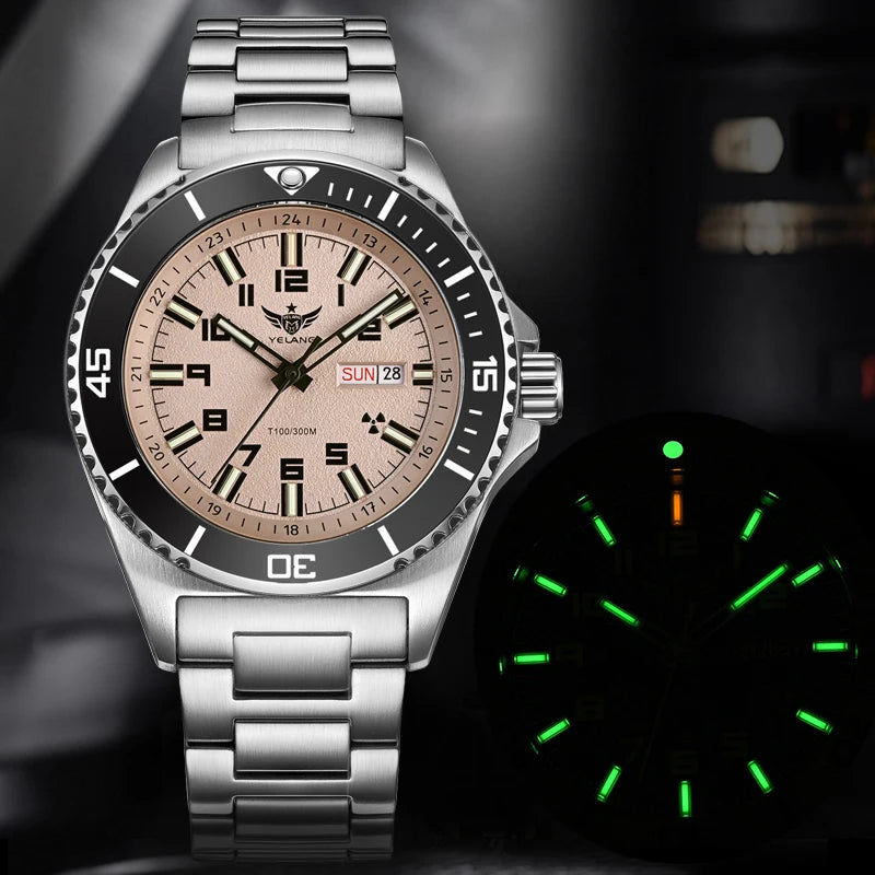 Yelang V1031 Luxury Men Brand Watch 44mm Diver Water Watches Japan 8205 Automatic Mechanical movement Luminous 300M Waterproof