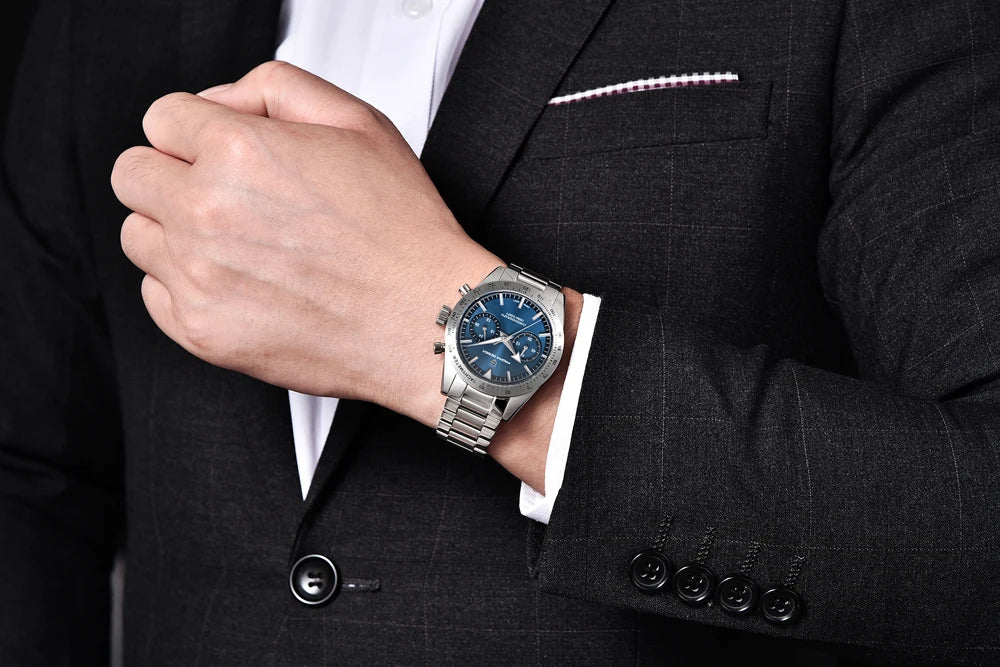 PAGANI DESIGN New Retro Wide arrow Moon Men's Watches Luxury Quartz Watch For Men Sport Chronograph VK64 AR Sapphire glass 2026