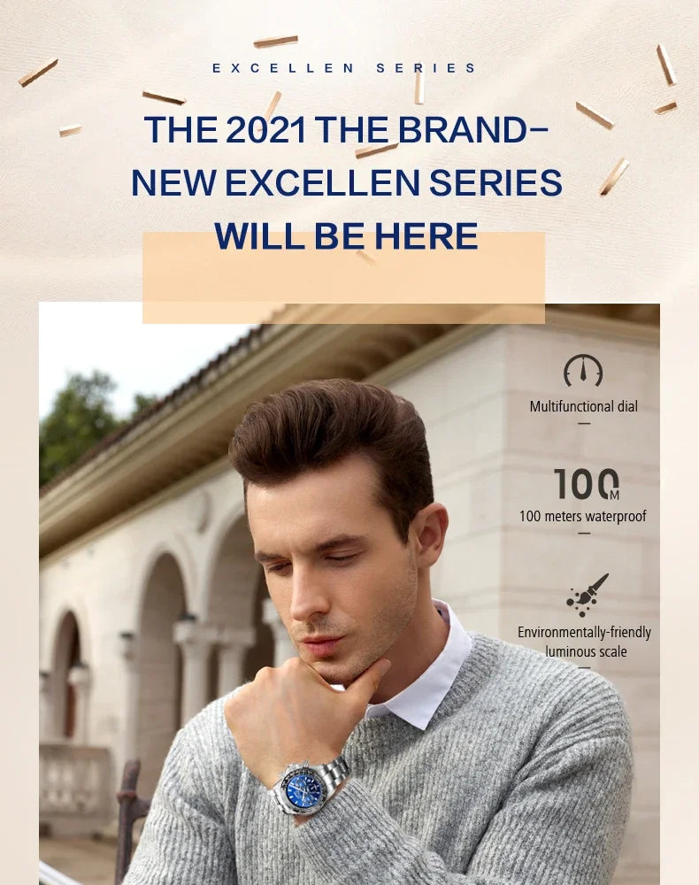 LOREO Men Watches Sapphire Glass 40MM Ceramic GMT Automatic Mechanical Watch Men 20ATM Waterproof Classic Fashion Luxury Clock