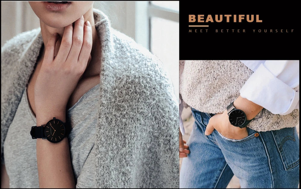Women Watch Top Brand Dropshipping Japan Quartz Movement 36mm Rose Gold Waterproof Fashionable Nordic Minimalist Ladies Watches