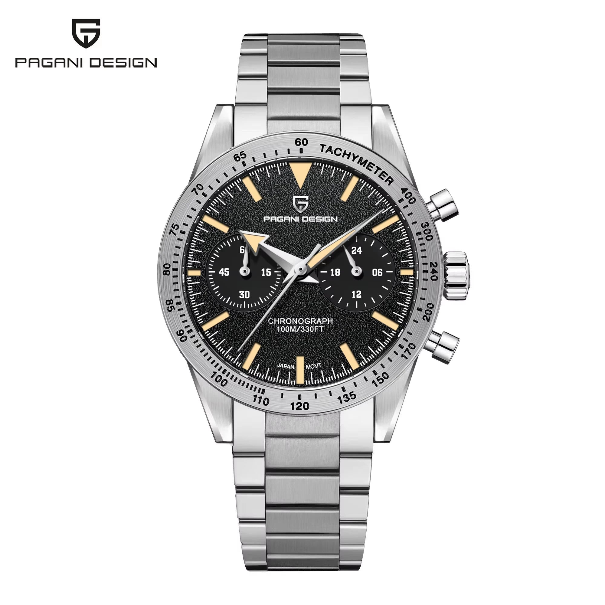 PAGANI DESIGN New Retro Wide arrow Moon Men's Watches Luxury Quartz Watch For Men Sport Chronograph VK64 AR Sapphire glass 2026