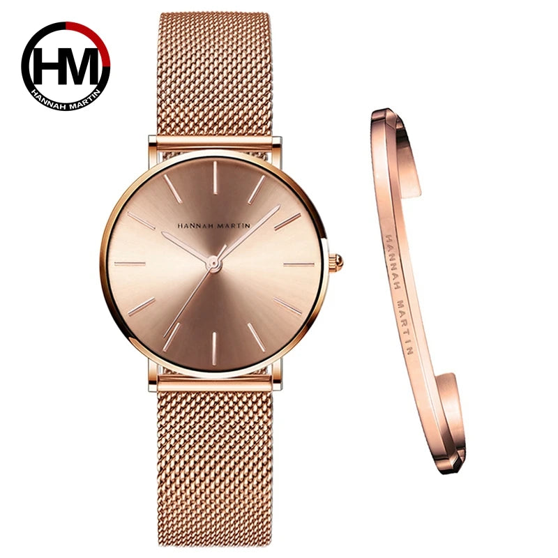 Women Watch Top Brand Dropshipping Japan Quartz Movement 36mm Rose Gold Waterproof Fashionable Nordic Minimalist Ladies Watches