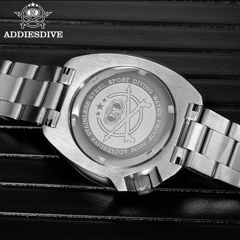 ADDIESDIVE Quartz Watches For Men New AD2511 Sapphire Glass AR Coated 41mm Turtle Watch BGW9 Luminous Waterproof 200M Dive Watch