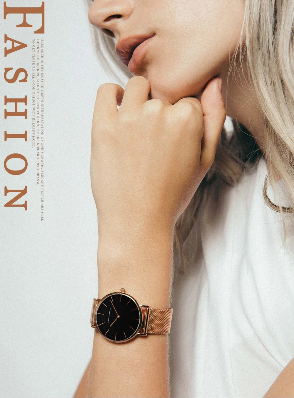 Women Watch Top Brand Dropshipping Japan Quartz Movement 36mm Rose Gold Waterproof Fashionable Nordic Minimalist Ladies Watches