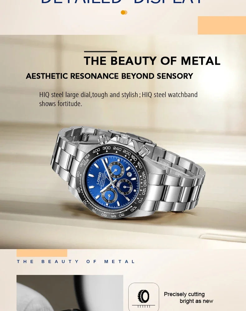 LOREO Men Watches Sapphire Glass 40MM Ceramic GMT Automatic Mechanical Watch Men 20ATM Waterproof Classic Fashion Luxury Clock