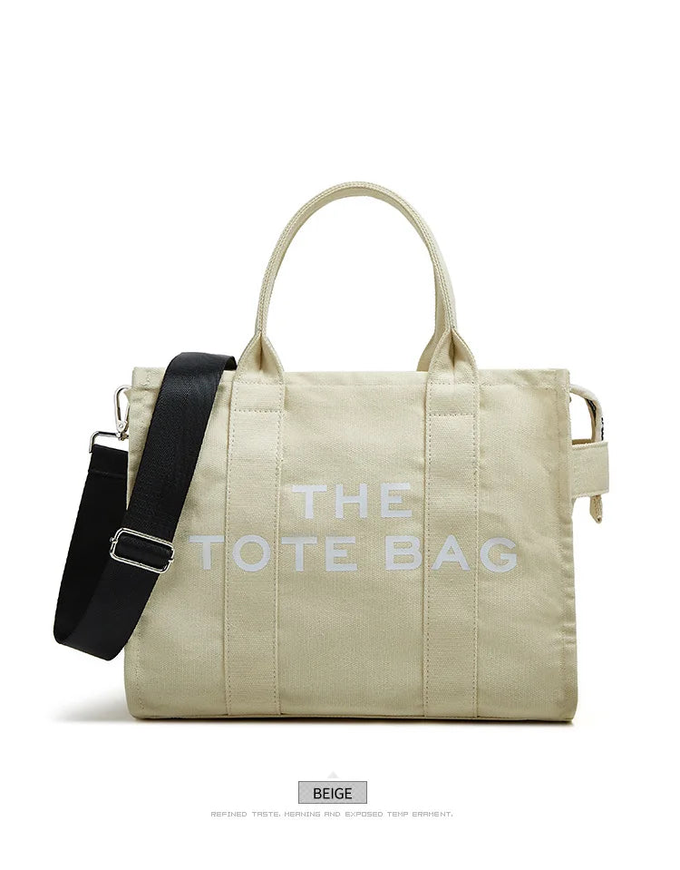 Handheld storage bag, commuting crossbody bag, trendy letter canvas casual shoulder bag, women's bag