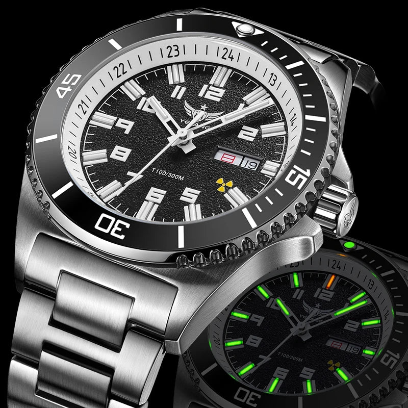 Yelang V1031 Luxury Men Brand Watch 44mm Diver Water Watches Japan 8205 Automatic Mechanical movement Luminous 300M Waterproof