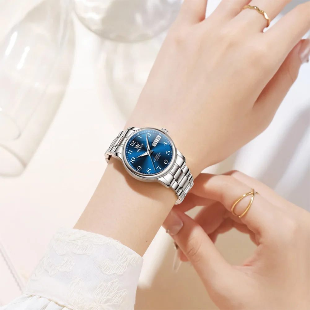 OLEVS High Quality Luxury Watch for Woman Waterproof Stainless Steel Automatic Mechanical Ladies Watch Elegant Women's Watches