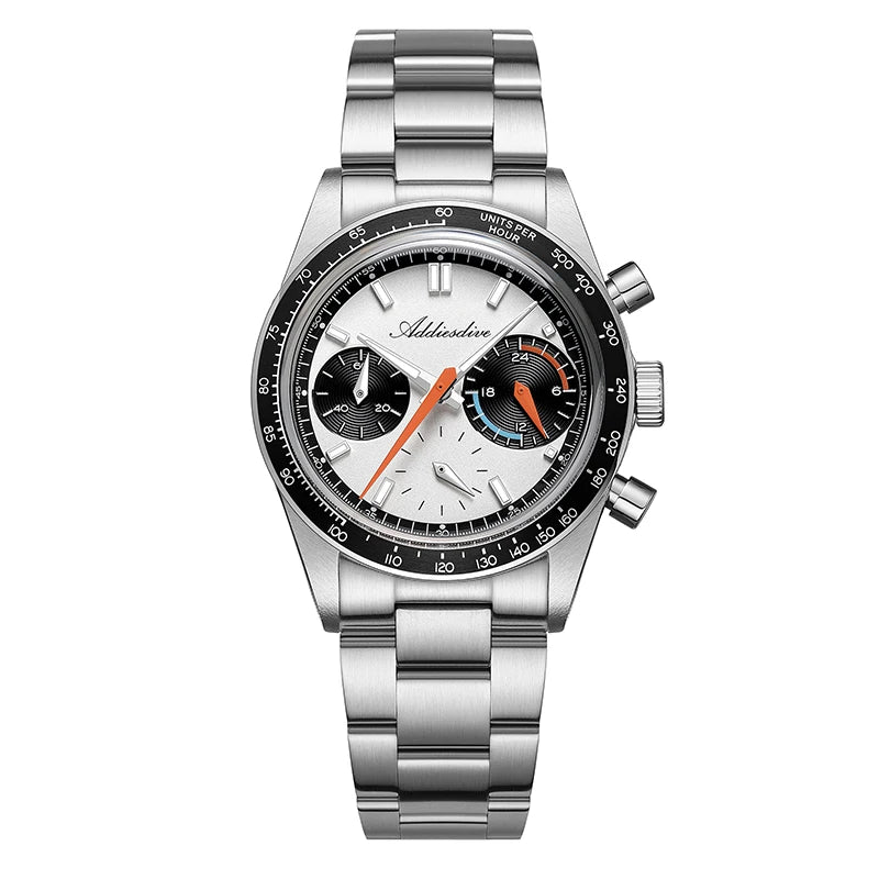 ADDIESDIVE New Men Watch VK63 Chronograph Quartz Watches 37mm Color Blocking Dail Stainless Waterproof Luminous Luxury Watches