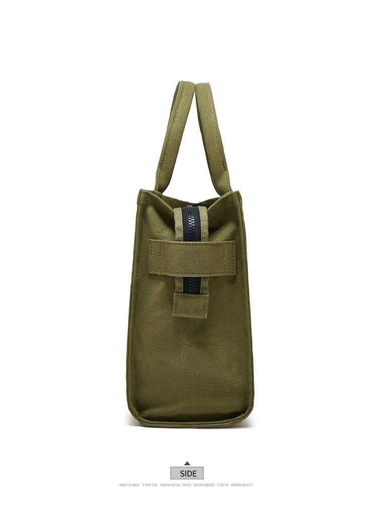 Handheld storage bag, commuting crossbody bag, trendy letter canvas casual shoulder bag, women's bag