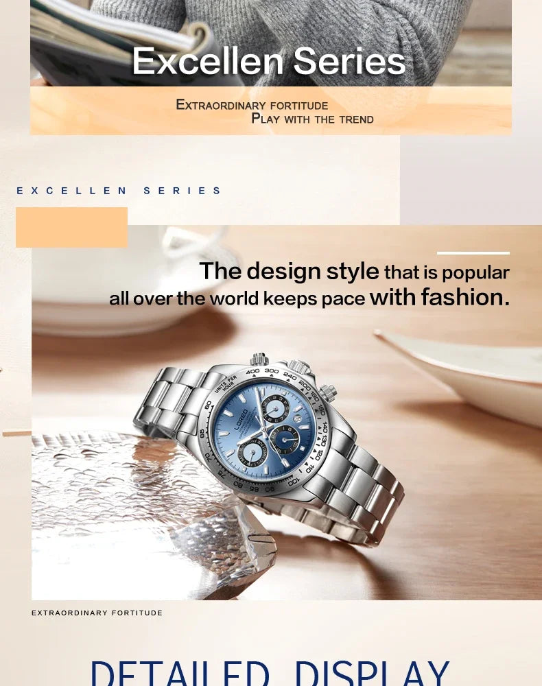 LOREO Men Watches Sapphire Glass 40MM Ceramic GMT Automatic Mechanical Watch Men 20ATM Waterproof Classic Fashion Luxury Clock