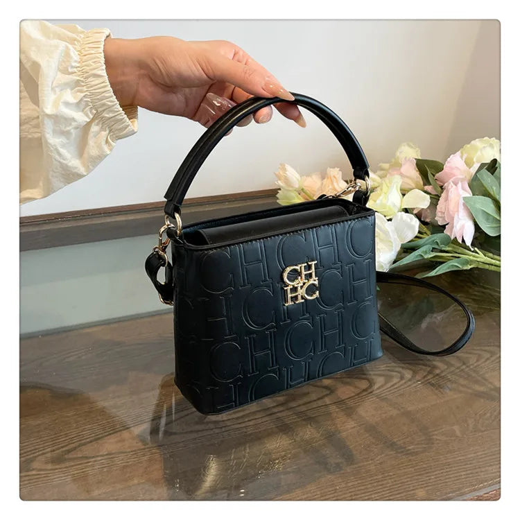 Handheld Bucket Bag For Women Shoulder Crossbody Bag Fashion Large Capacity Trendy Versatile Compartment Underarm Letter Bag