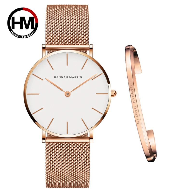 Women Watch Top Brand Dropshipping Japan Quartz Movement 36mm Rose Gold Waterproof Fashionable Nordic Minimalist Ladies Watches