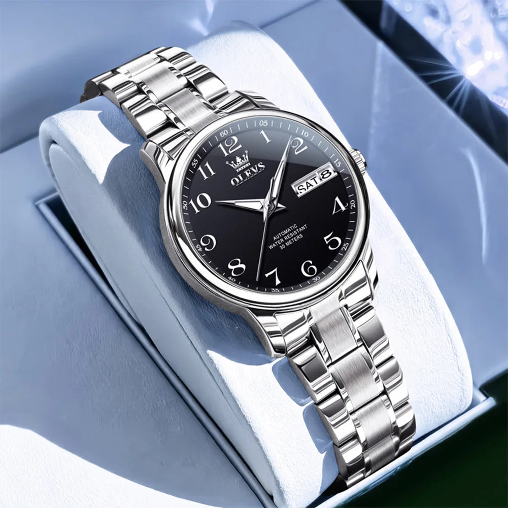 OLEVS High Quality Luxury Watch for Woman Waterproof Stainless Steel Automatic Mechanical Ladies Watch Elegant Women's Watches