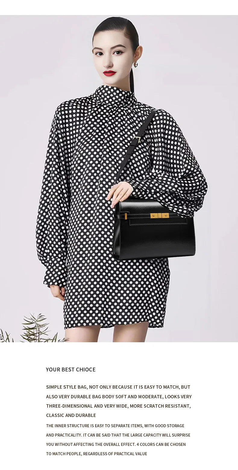 Retro High-End Feeling Manhattan Handbag Underarm Mailman Bag for Stylish Urban Living