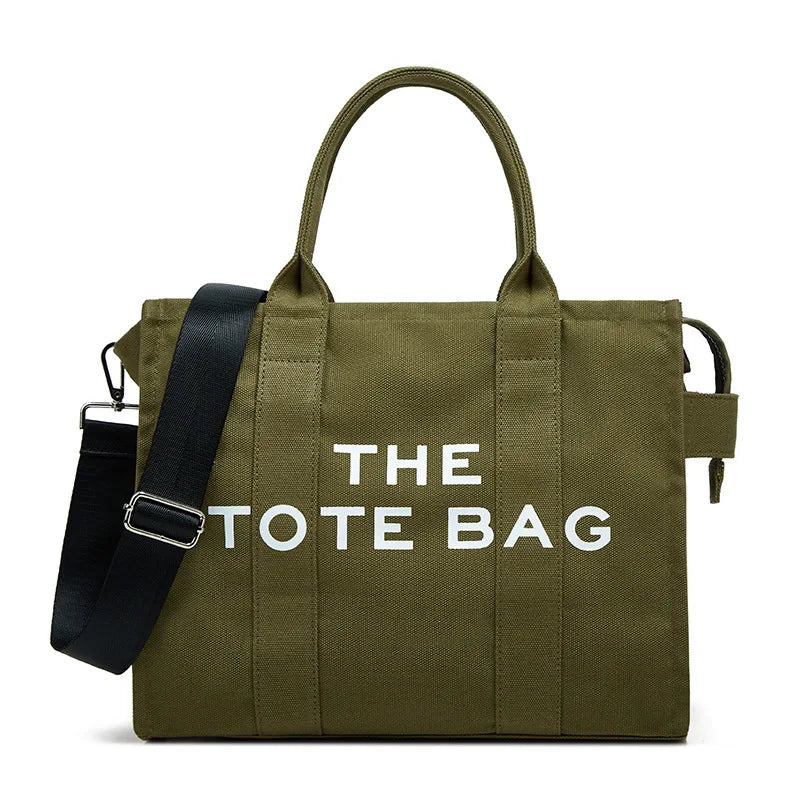 Handheld storage bag, commuting crossbody bag, trendy letter canvas casual shoulder bag, women's bag