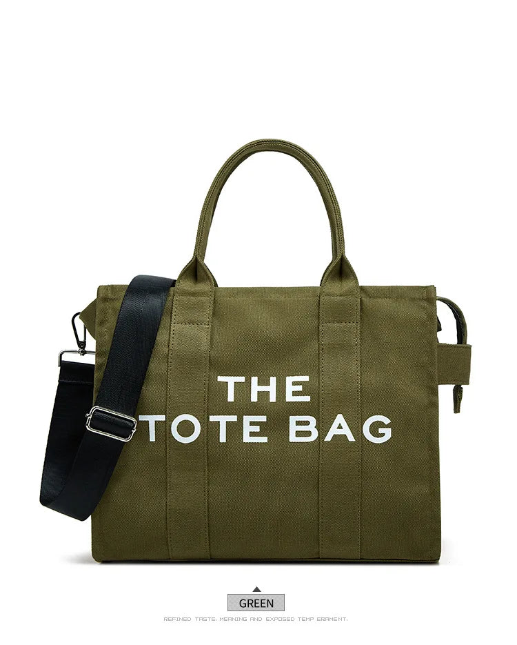 Handheld storage bag, commuting crossbody bag, trendy letter canvas casual shoulder bag, women's bag