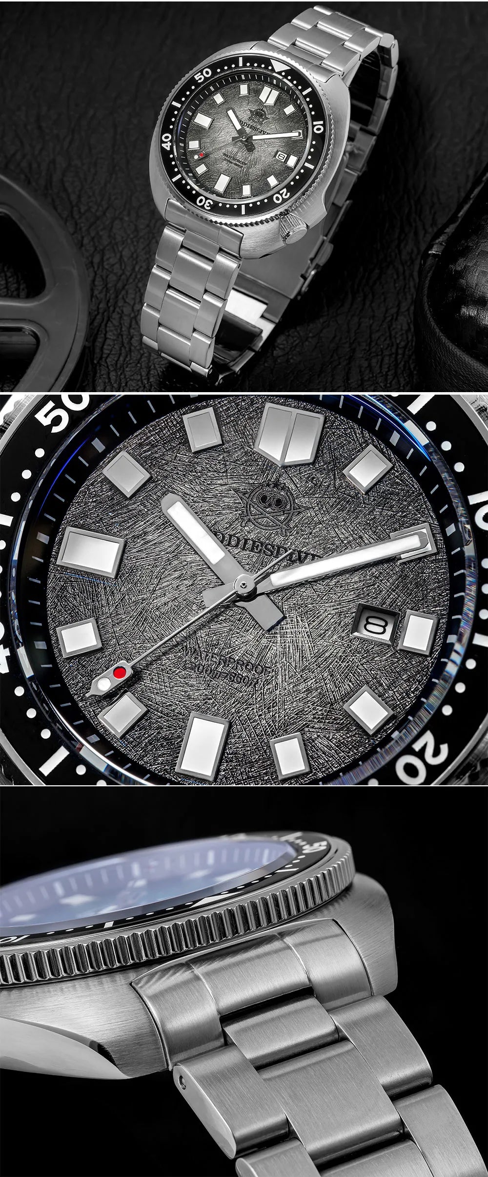 ADDIESDIVE Quartz Watches For Men New AD2511 Sapphire Glass AR Coated 41mm Turtle Watch BGW9 Luminous Waterproof 200M Dive Watch