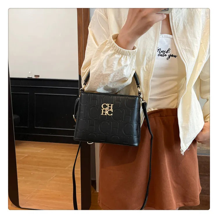 Handheld Bucket Bag For Women Shoulder Crossbody Bag Fashion Large Capacity Trendy Versatile Compartment Underarm Letter Bag