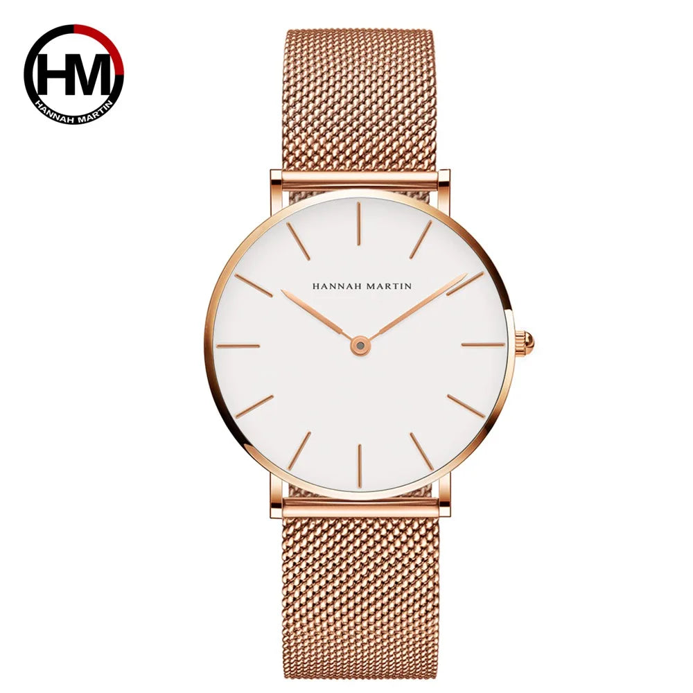 Women Watch Top Brand Dropshipping Japan Quartz Movement 36mm Rose Gold Waterproof Fashionable Nordic Minimalist Ladies Watches