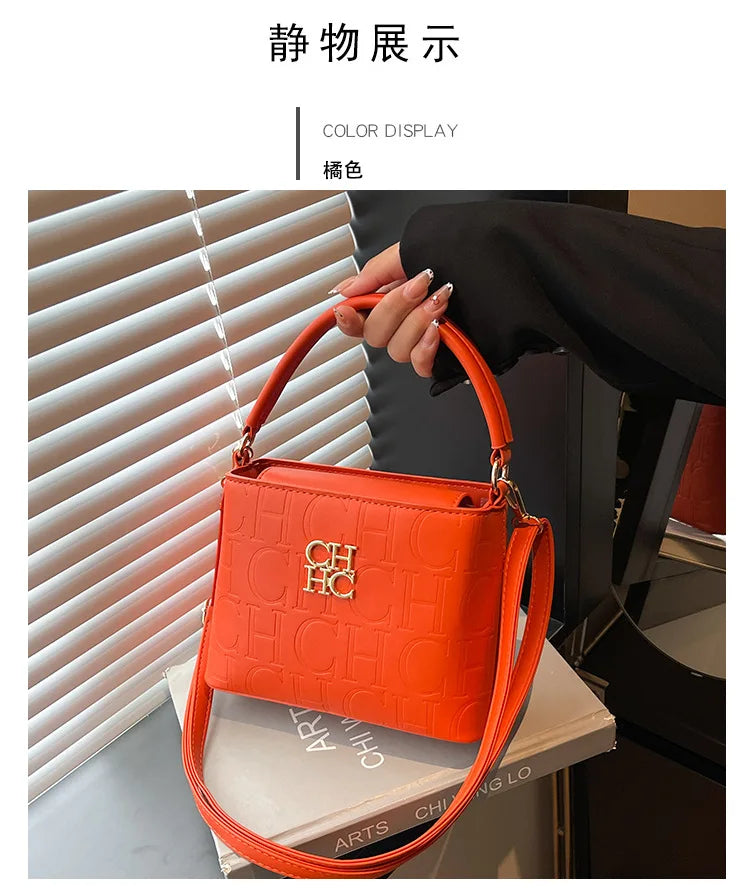 Handheld Bucket Bag For Women Shoulder Crossbody Bag Fashion Large Capacity Trendy Versatile Compartment Underarm Letter Bag