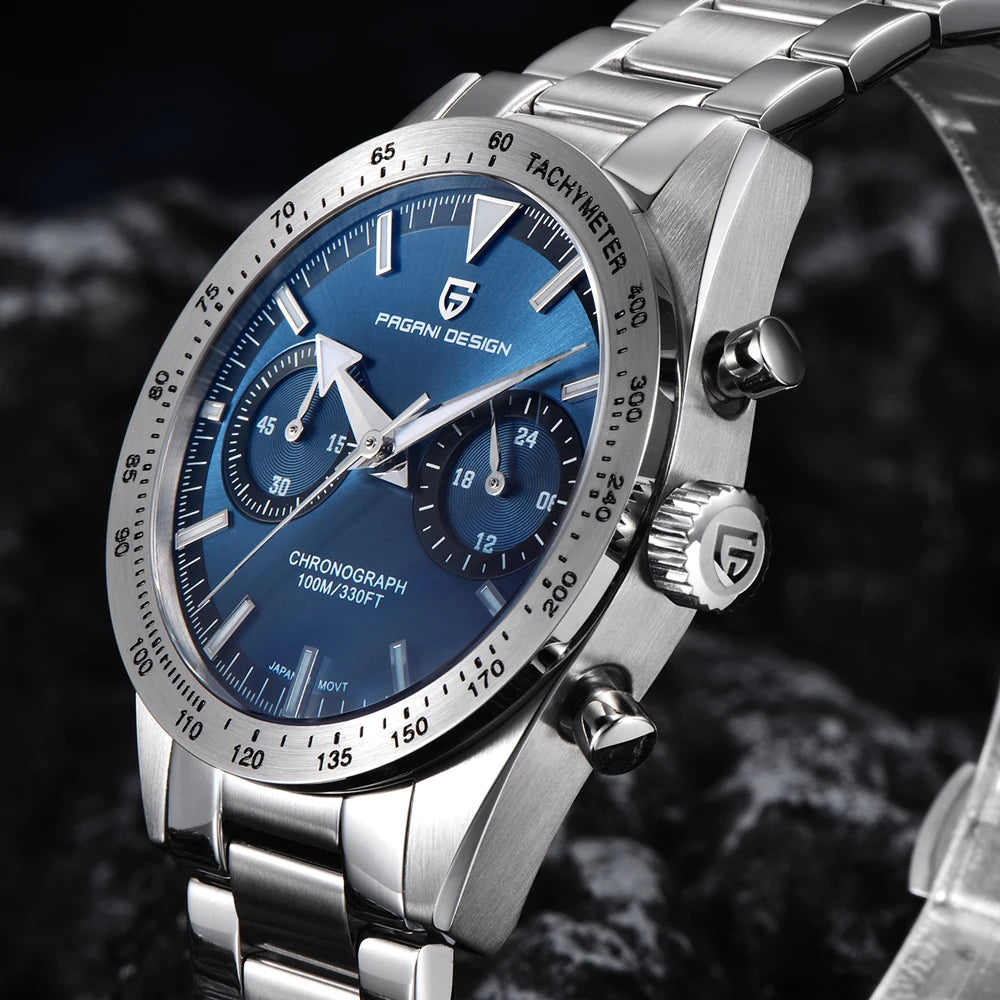PAGANI DESIGN New Retro Wide arrow Moon Men's Watches Luxury Quartz Watch For Men Sport Chronograph VK64 AR Sapphire glass 2026
