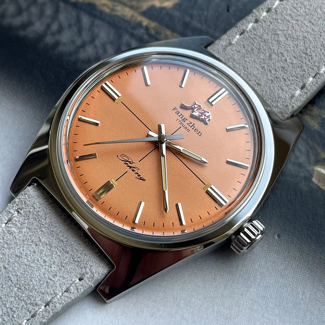 Merkur Watch Wine Red Dial Watch Metal Vintage Casual Dress Watches Handwind Mechanical Watch for Men Relogio Masculino 36mm