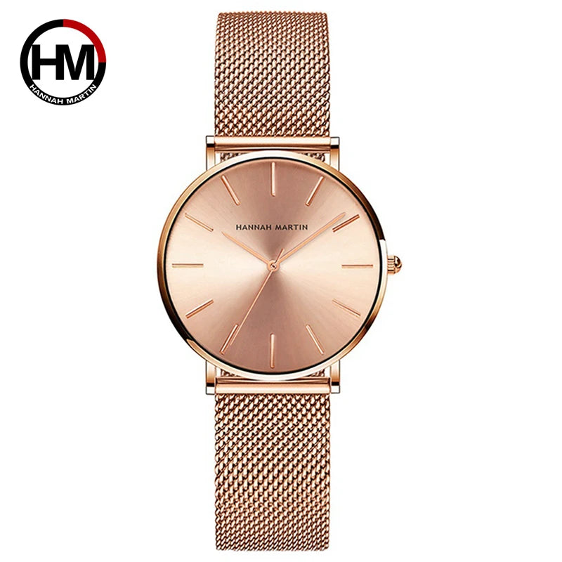Women Watch Top Brand Dropshipping Japan Quartz Movement 36mm Rose Gold Waterproof Fashionable Nordic Minimalist Ladies Watches