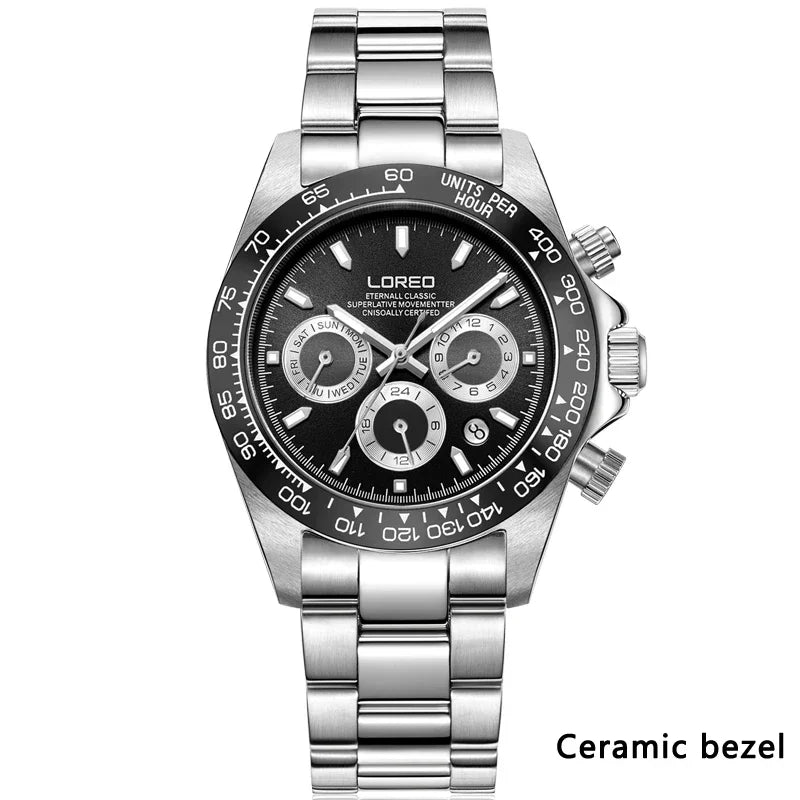 LOREO Men Watches Sapphire Glass 40MM Ceramic GMT Automatic Mechanical Watch Men 20ATM Waterproof Classic Fashion Luxury Clock
