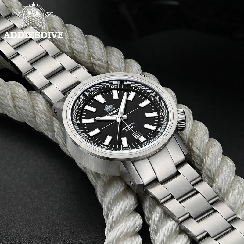 ADDIESDIVE Automatic Mechanical Watch 200m Waterproof BGW9 Super Luminous Sapphire Grass  8215 316L Stainless Steel Men Watches