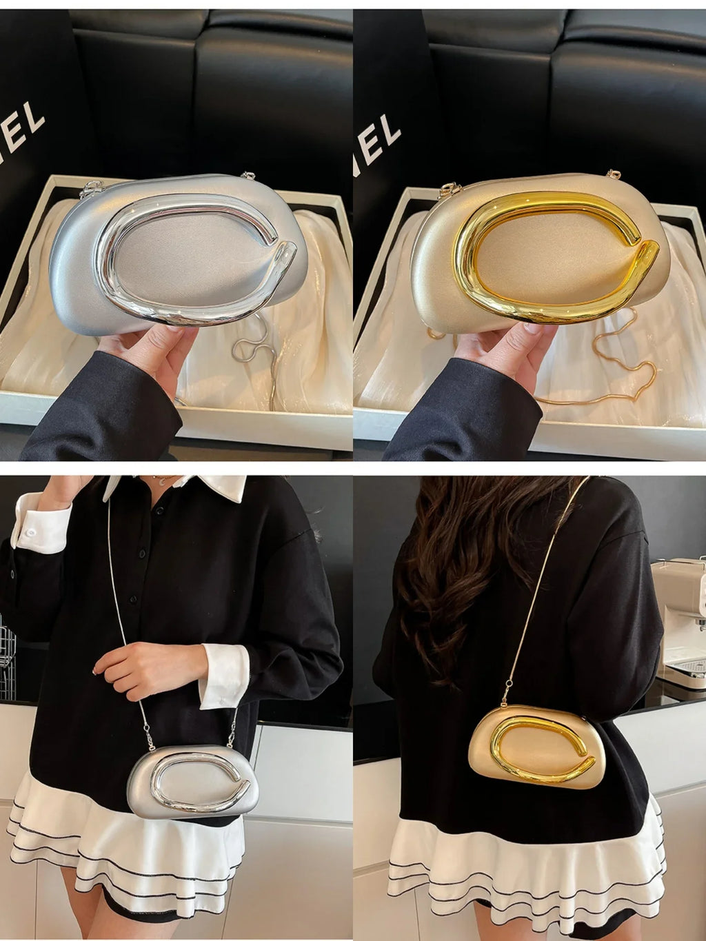 Ladies' elegant and fashionable handbag, suitable for all occasions such as weddings, dances, and dinners