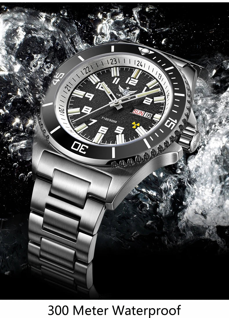 Yelang V1031 Luxury Men Brand Watch 44mm Diver Water Watches Japan 8205 Automatic Mechanical movement Luminous 300M Waterproof