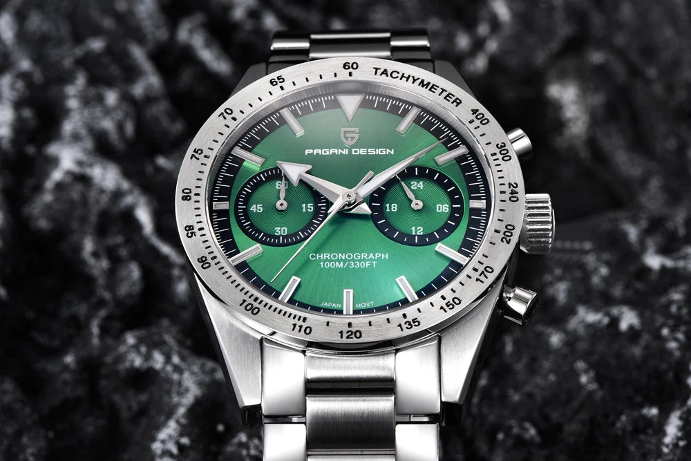 PAGANI DESIGN New Retro Wide arrow Moon Men's Watches Luxury Quartz Watch For Men Sport Chronograph VK64 AR Sapphire glass 2026