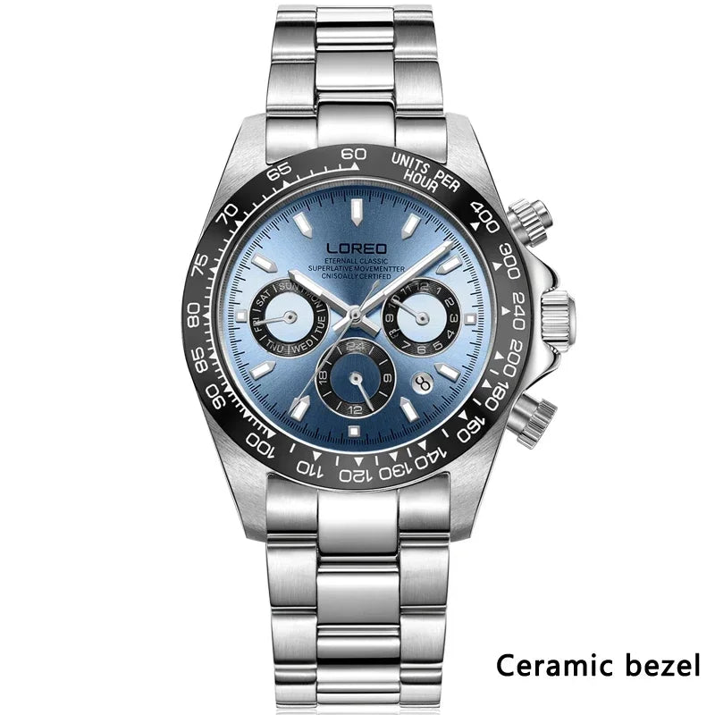 LOREO Men Watches Sapphire Glass 40MM Ceramic GMT Automatic Mechanical Watch Men 20ATM Waterproof Classic Fashion Luxury Clock