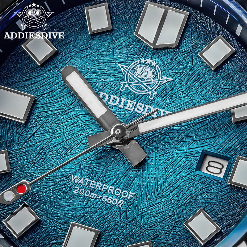 ADDIESDIVE Quartz Watches For Men New AD2511 Sapphire Glass AR Coated 41mm Turtle Watch BGW9 Luminous Waterproof 200M Dive Watch
