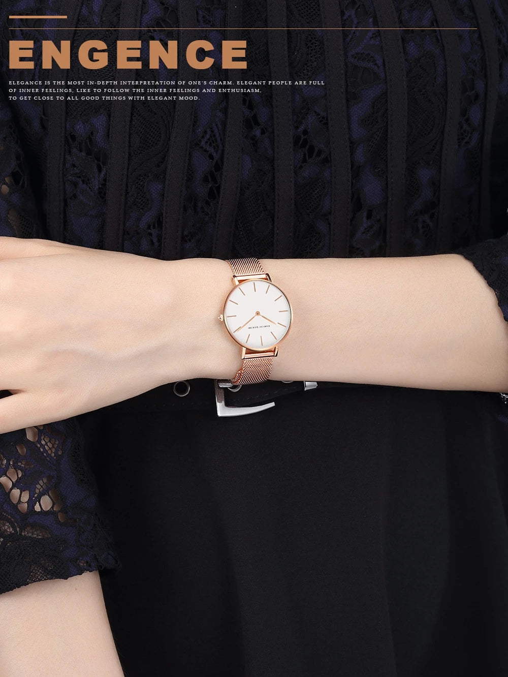 Women Watch Top Brand Dropshipping Japan Quartz Movement 36mm Rose Gold Waterproof Fashionable Nordic Minimalist Ladies Watches
