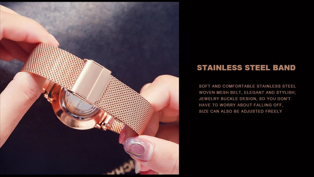 Women Watch Top Brand Dropshipping Japan Quartz Movement 36mm Rose Gold Waterproof Fashionable Nordic Minimalist Ladies Watches
