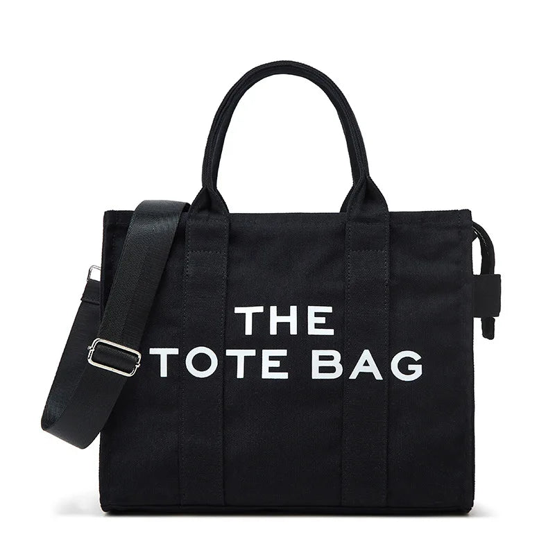 Handheld storage bag, commuting crossbody bag, trendy letter canvas casual shoulder bag, women's bag