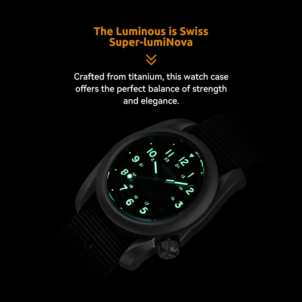 Boderry VOYAGER Field Watches Bronze Case Automatic For Seiko NH35 Watch 100M Waterproof Clock Military Vintage Wristwatch Mens