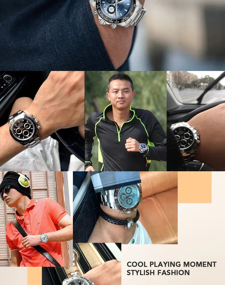 LOREO Men Watches Sapphire Glass 40MM Ceramic GMT Automatic Mechanical Watch Men 20ATM Waterproof Classic Fashion Luxury Clock