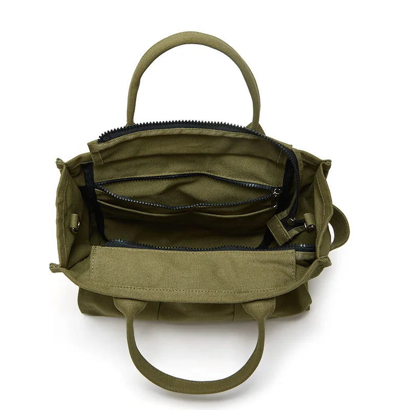 Handheld storage bag, commuting crossbody bag, trendy letter canvas casual shoulder bag, women's bag