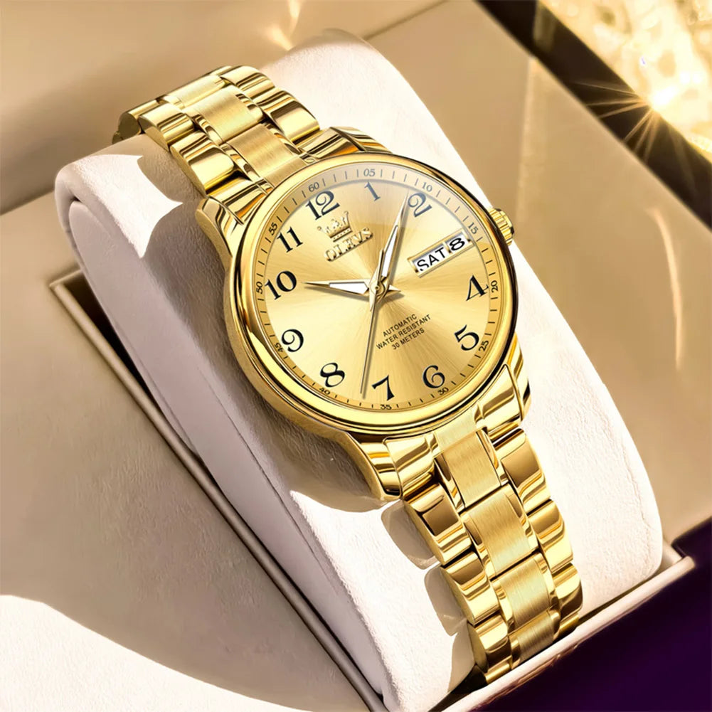 OLEVS High Quality Luxury Watch for Woman Waterproof Stainless Steel Automatic Mechanical Ladies Watch Elegant Women's Watches