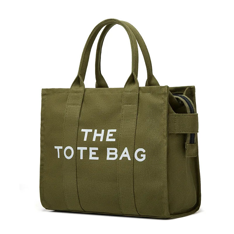 Handheld storage bag, commuting crossbody bag, trendy letter canvas casual shoulder bag, women's bag