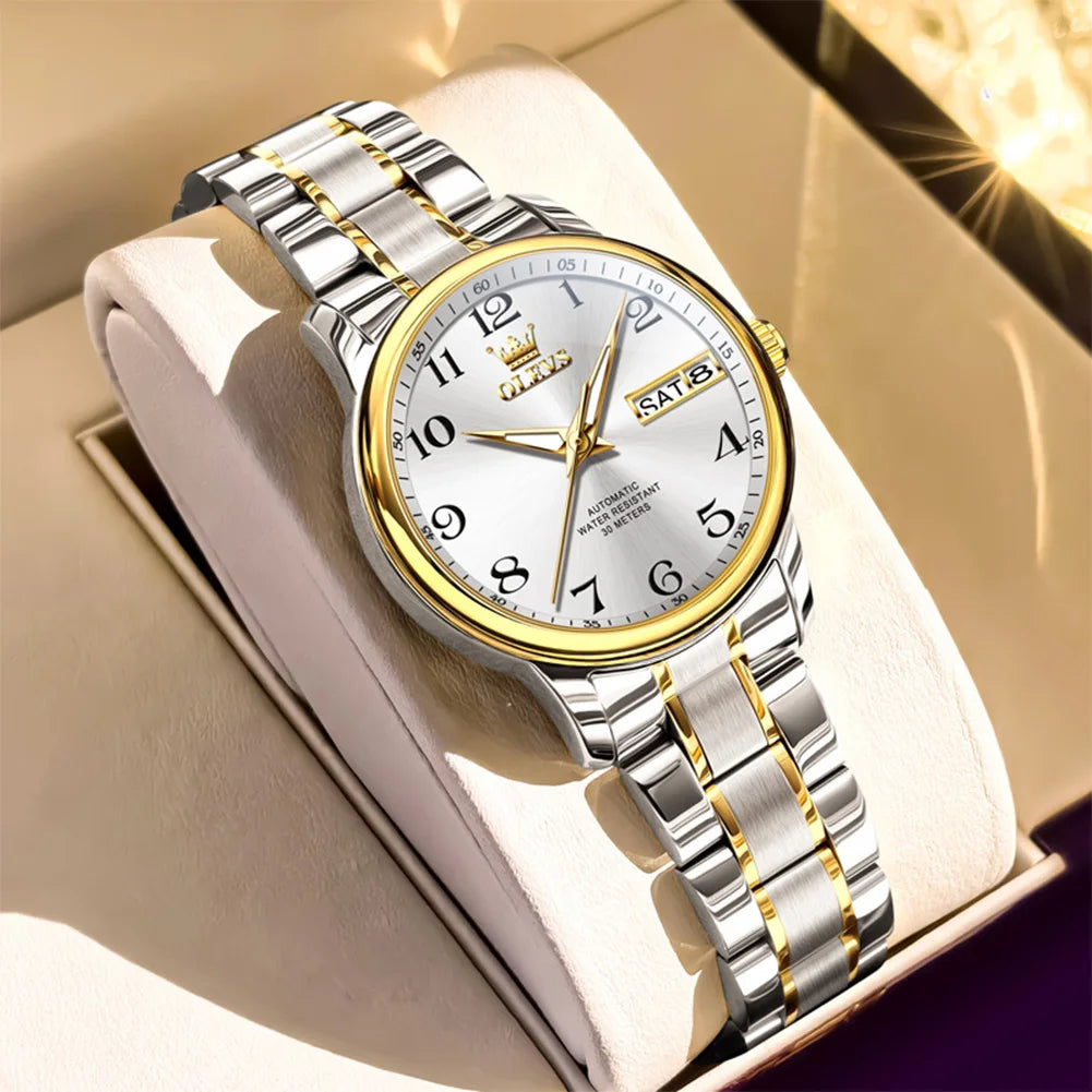 OLEVS High Quality Luxury Watch for Woman Waterproof Stainless Steel Automatic Mechanical Ladies Watch Elegant Women's Watches