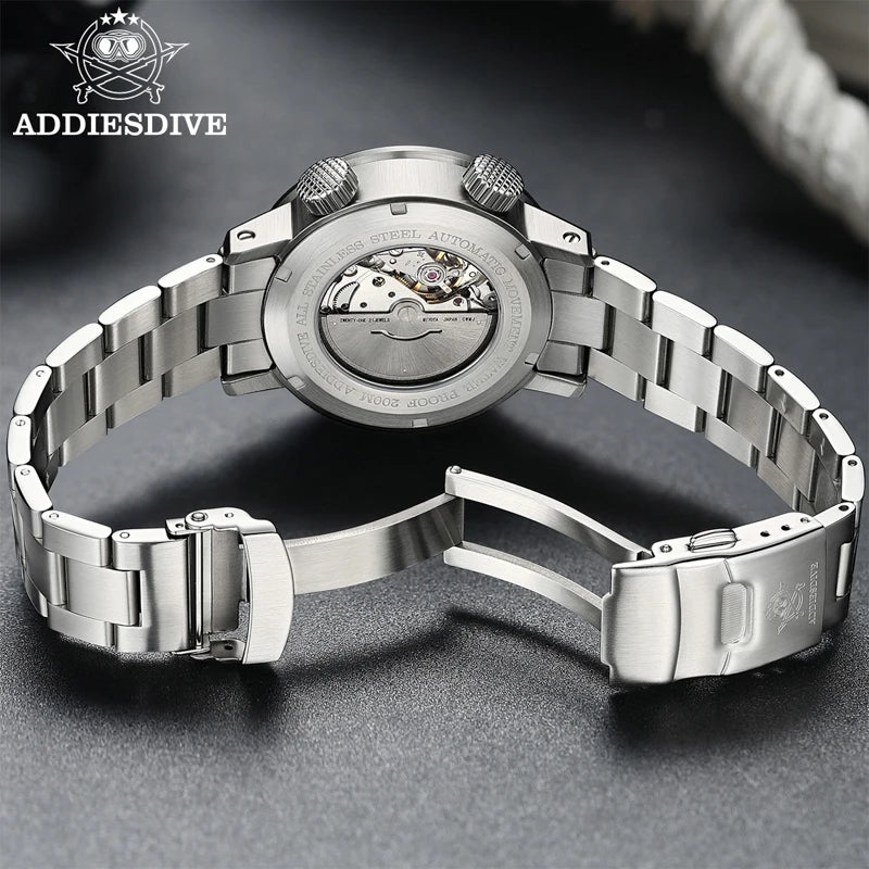 ADDIESDIVE Automatic Mechanical Watch 200m Waterproof BGW9 Super Luminous Sapphire Grass  8215 316L Stainless Steel Men Watches
