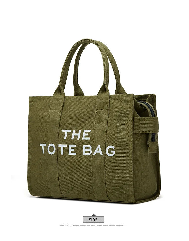 Handheld storage bag, commuting crossbody bag, trendy letter canvas casual shoulder bag, women's bag