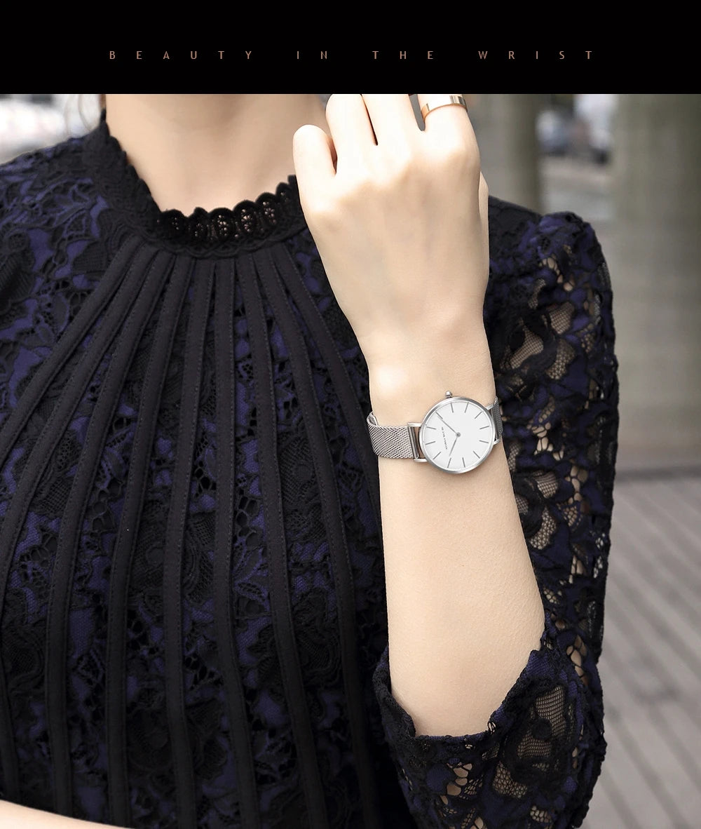 Women Watch Top Brand Dropshipping Japan Quartz Movement 36mm Rose Gold Waterproof Fashionable Nordic Minimalist Ladies Watches