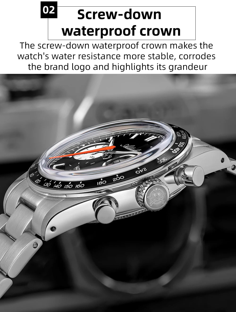 ADDIESDIVE New Men Watch VK63 Chronograph Quartz Watches 37mm Color Blocking Dail Stainless Waterproof Luminous Luxury Watches