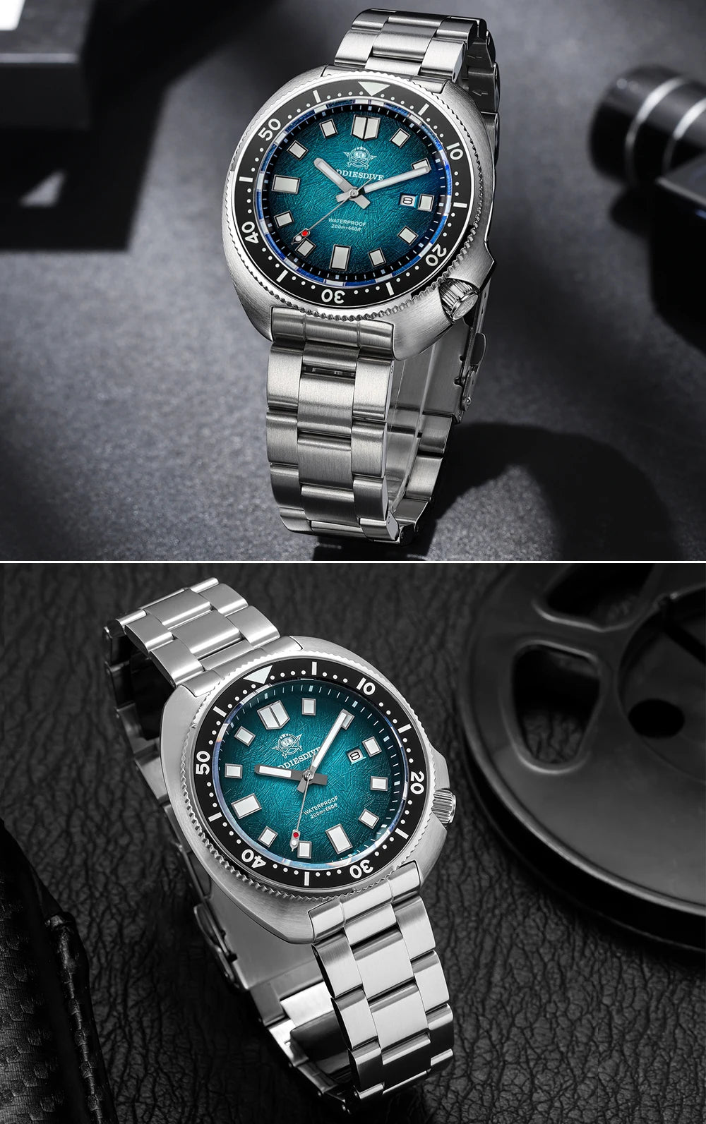ADDIESDIVE Quartz Watches For Men New AD2511 Sapphire Glass AR Coated 41mm Turtle Watch BGW9 Luminous Waterproof 200M Dive Watch